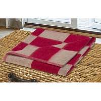Одеяло полушерстяное, цвет красный плотность 500