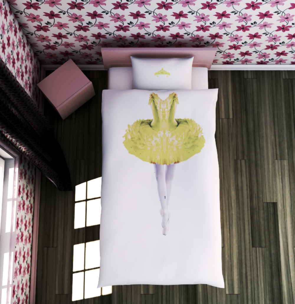 Креативное постельное белье Балерина в желтом