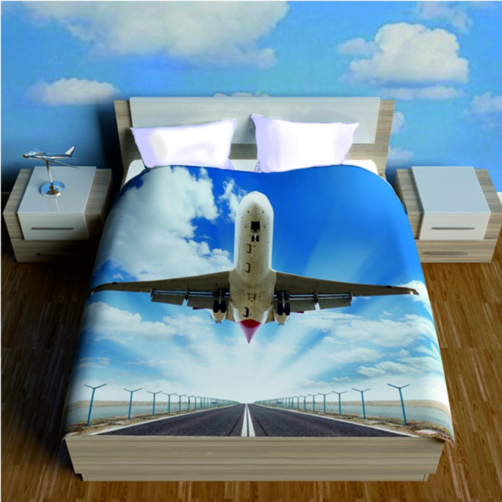 Креативное постельное белье Самолет. Перкаль