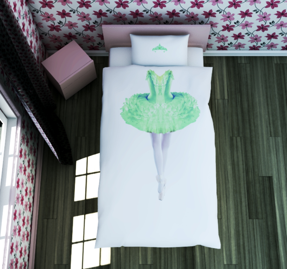 Креативное постельное белье Балерина в зеленом