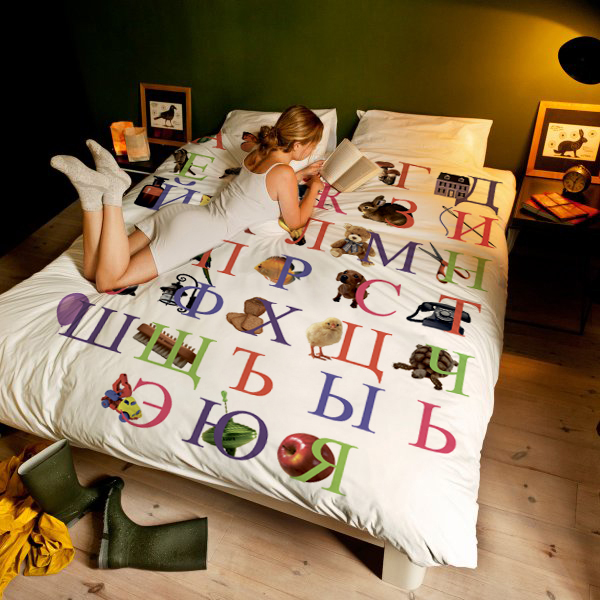Креативное постельное белье Азбука. Перкаль