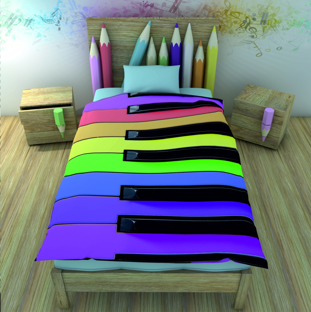 Креативное постельное белье Музыкальная радуга