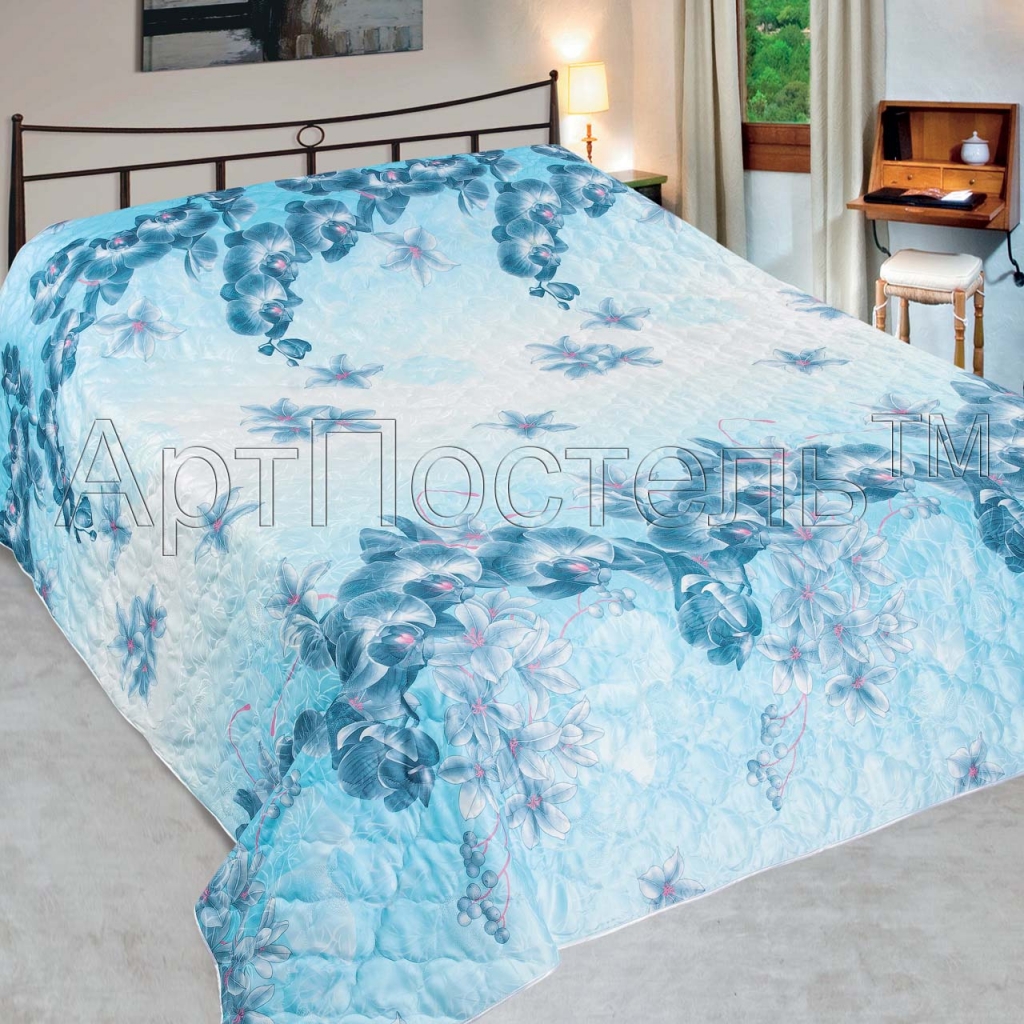 Одеяло-покрывало на синтепоне Орхидея