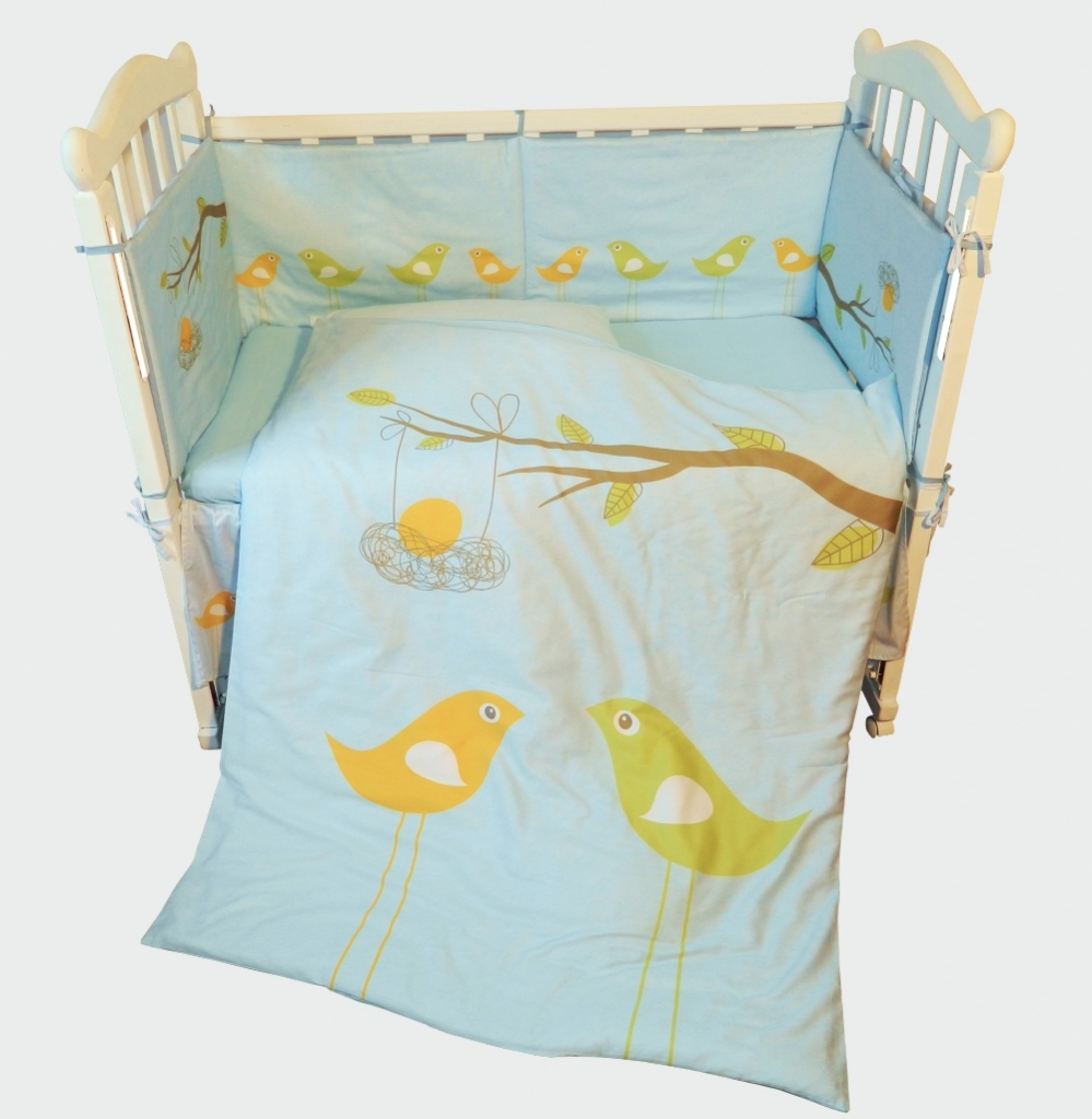 Развивающее постельное белье для новорожденных Нежность голубой