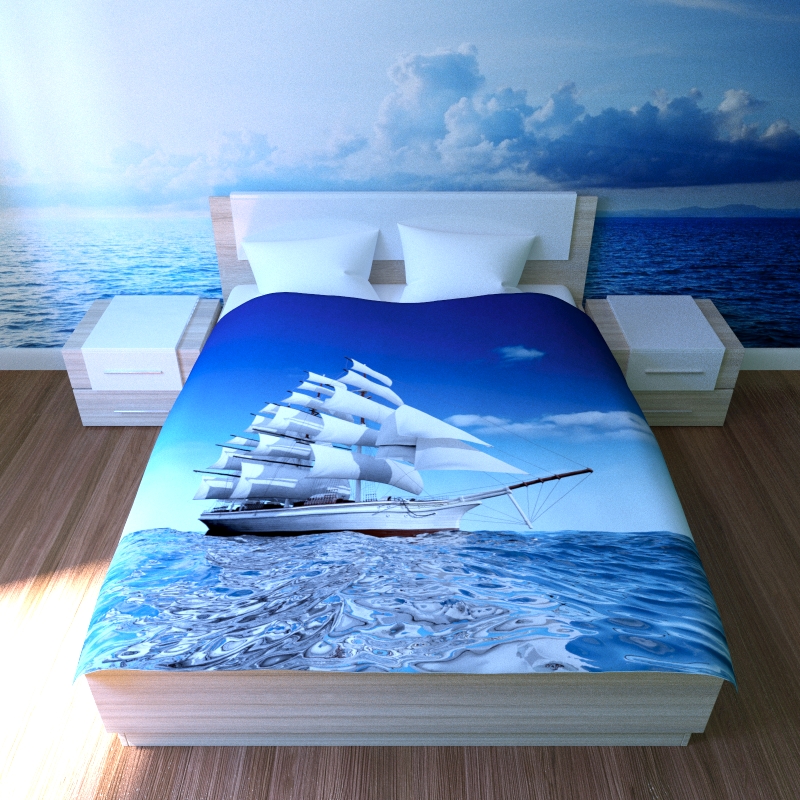 Креативное постельное белье Корабль. Перкаль