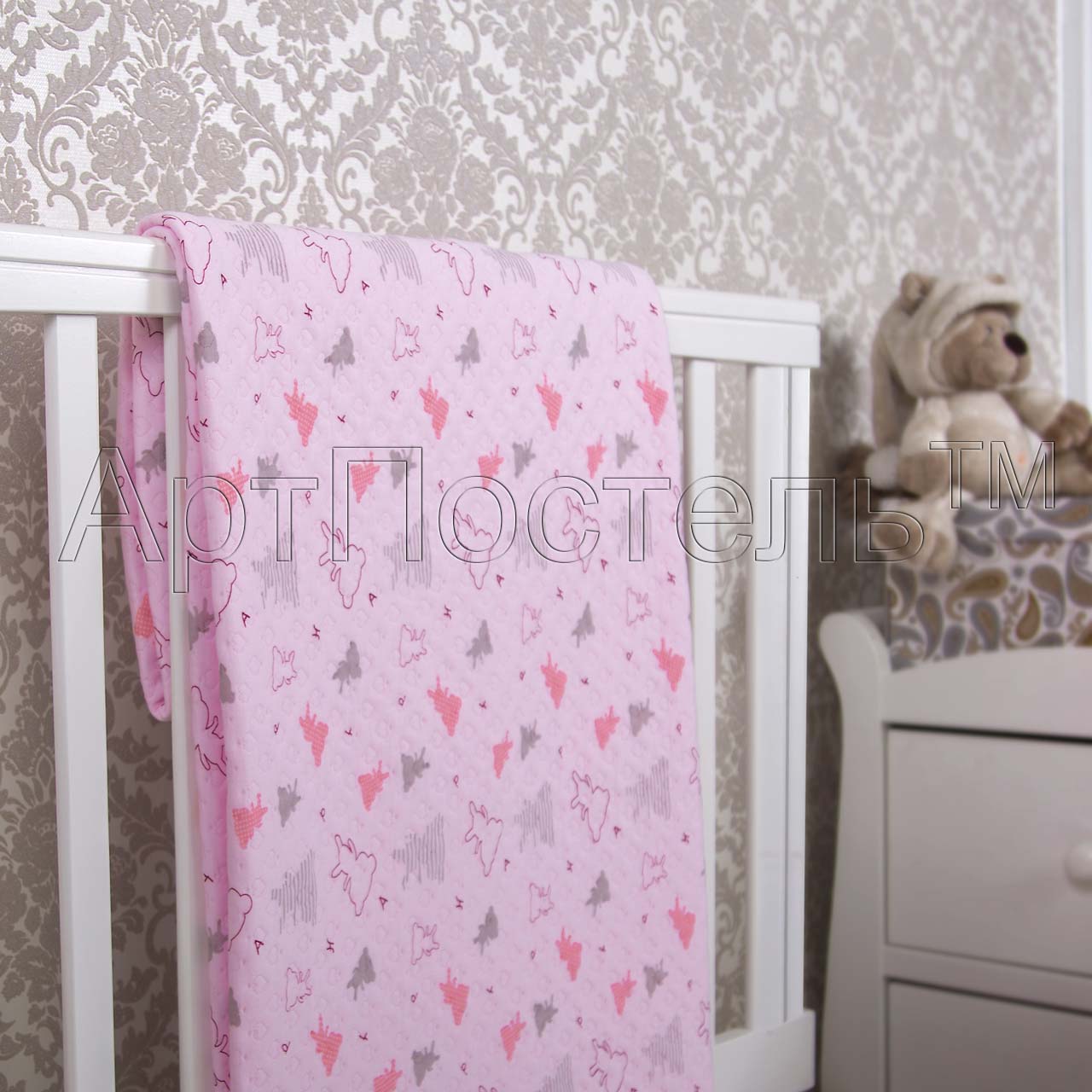 Одеяло-покрывало Мишки-малышки (розовый)