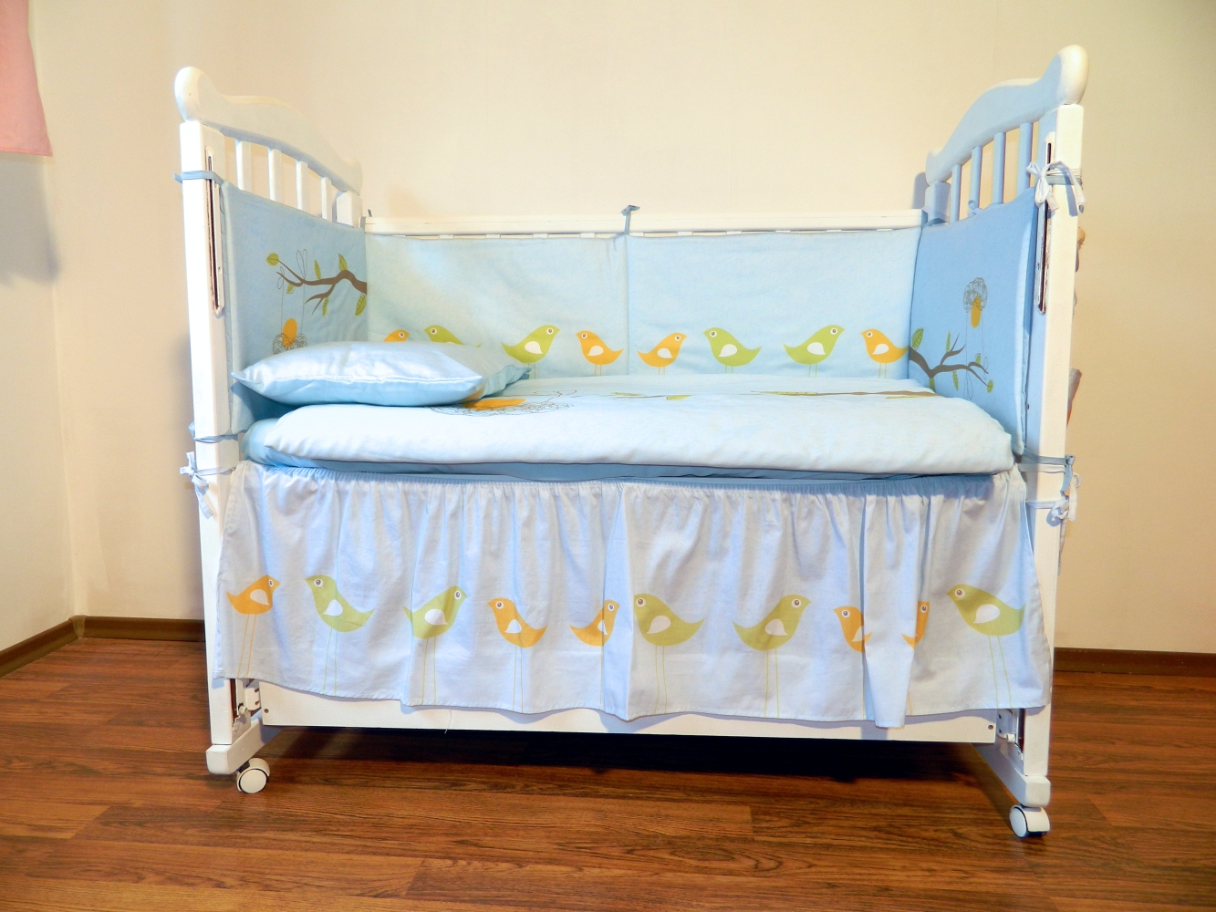 Развивающее постельное белье для новорожденных Нежность голубой