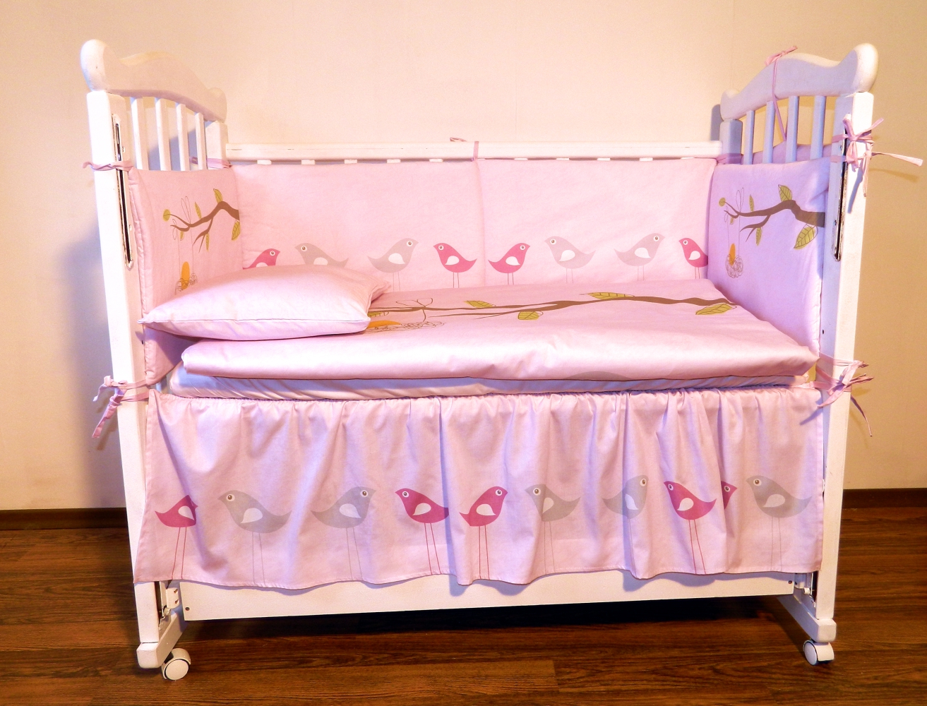Развивающее постельное белье для новорожденных Нежность розовый