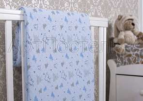 Одеяло-покрывало Мишки-малышки (голубой)
